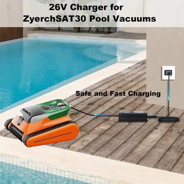 Alt view image 3 of 5 - 26V Adapter Charger for 21.6V Battery Pool Cleaner Compatible with Seauto Crab CR and Zyerch SAT30 Robotic Pool Vacuum Charger