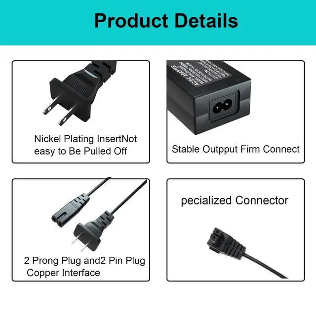 Alt view image 5 of 5 - 26V Adapter Charger for 21.6V Battery Pool Cleaner Compatible with Seauto Crab CR and Zyerch SAT30 Robotic Pool Vacuum Charger