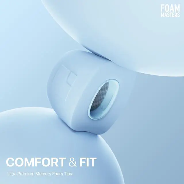 Alt view image 4 of 5 - Foam Masters Ultra-Premium Memory Foam Ear Tips for AirPods Pro 1st & 2nd Gen ^^ 3 Pairs ^^ New Ver. ^^ Secure Fit ^^ Super Comfort ^^ Better Noise Cancel ^^ Replacement Buds (Assorted S/M/L