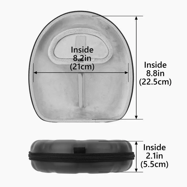 Alt view image 5 of 5 - Geekria PRO Hard Shell Headphones Case for Apple AirPods Max 2 & AirPods Max, ABS Shell with Soft Lining, Charging-Ready (Power Bank Not Included) (Black)