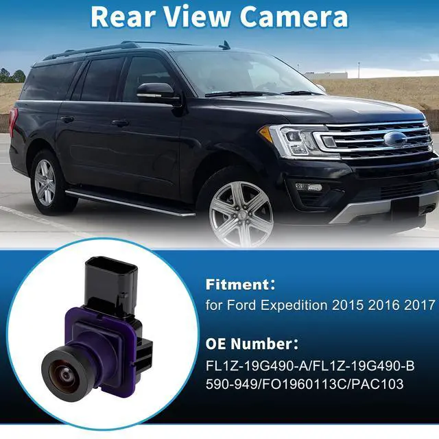 Alt view image 2 of 5 - A ABSOPRO Rear View Camera for Ford Expedition 2015 2016 2017 Park Assist Backup Reverse Camera OE Cam Replace No.FL1Z-19G490-A/FL1Z-19G490-B/590-949/FO1960113C/PAC103