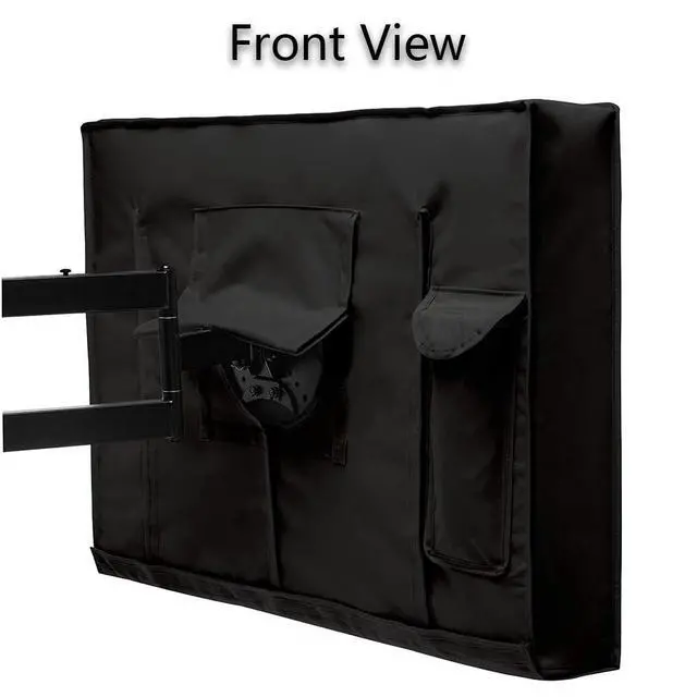 Alt view image 2 of 5 - COOSOO Outdoor TV Cover Heavy duty Waterproof TV Cover Box Black with Bottom Seal Heat Resistant Weatherproof Dustproof Anti UV Outside Television Protector (55-58in)