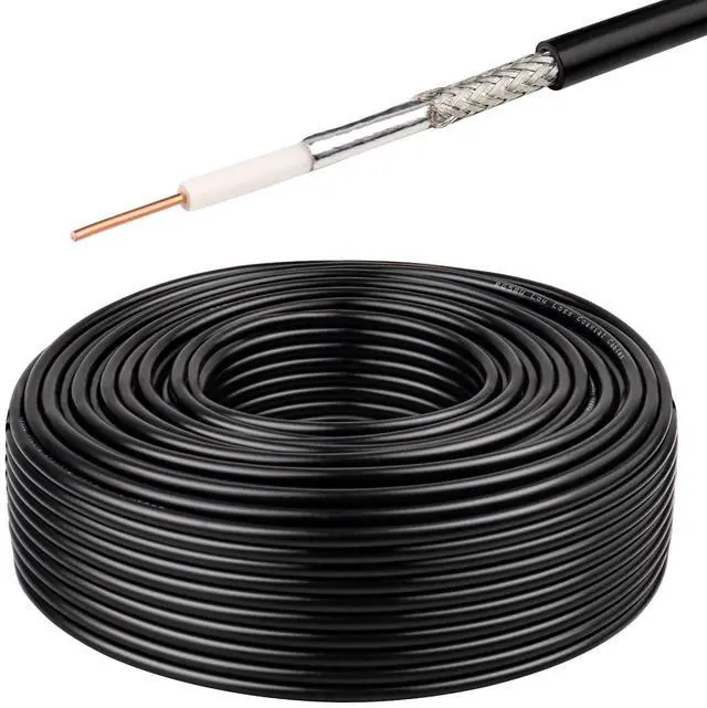 Main image of RG58 Coaxial Cable - 50 Ohm Shielded Cable for RF Communication, Ham Radio, and Antenna Applications 200FT