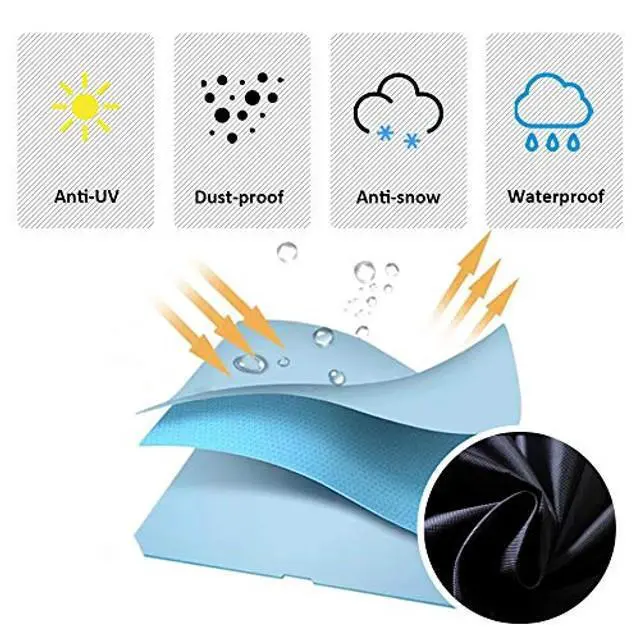 Alt view image 5 of 5 - COOSOO Outdoor TV Cover Heavy duty Waterproof TV Cover Box Black with Bottom Seal Heat Resistant Weatherproof Dustproof Anti UV Outside Television Protector (55-58in)