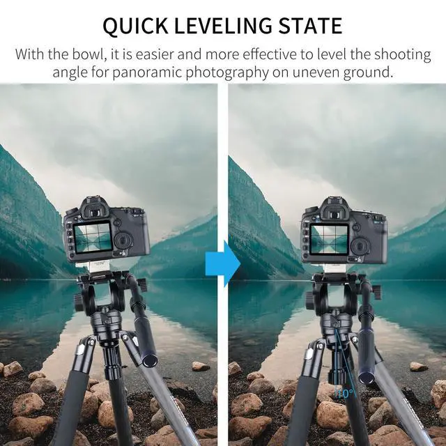 Alt view image 4 of 5 - INNOREL ST324CT/ST324CF Carbon Fiber Tripod - Max Height 160cm, Max Load 30kg, 32mm Tube Dia - Professional Birdwatching, Heavy Duty Camera Stand (Rotate Lock)