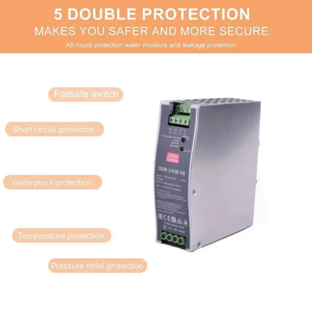 Alt view image 3 of 5 - DDR-240-48 DC DC Converter 240W 48V 5A - 250-1500Vdc Ultra-Wide Input 4KV Isolation - UL1741 Certified for PV Solar Energy - Industrial Grade