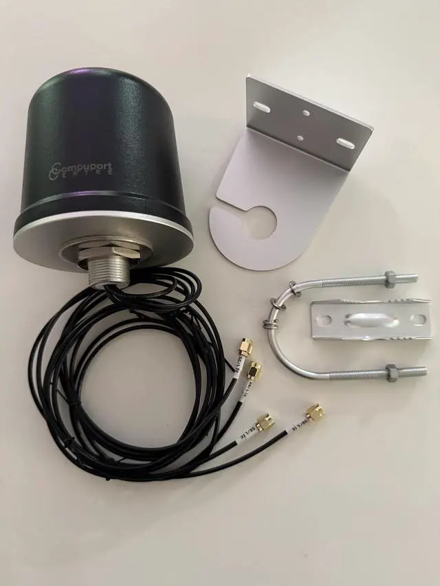 Alt view image 2 of 5 - CompuPort 5G LTE 4x4 MIMO Dome Omni-Directional Wide-Band Antenna, 600-6000MHz Frequency Range, 4x3.37' SMA-Male Cables, Black