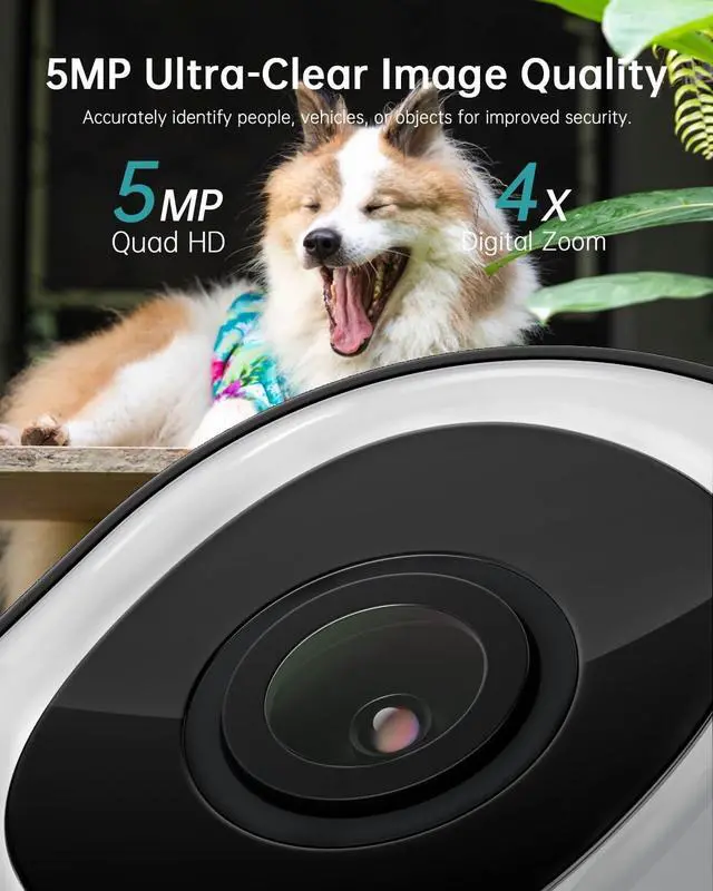 Alt view image 2 of 5 - ZUMIMALL 2.5K Wired Cameras for Home Security, 2.4G/5G WiFi Outdoor Camera, 5MP, 24/7 Recording,AI Motion Detection, Cloud & SD Card Storage, 2-Way Audio, 360 PTZ Auto Tracking, IP66-2-Pack (Black)
