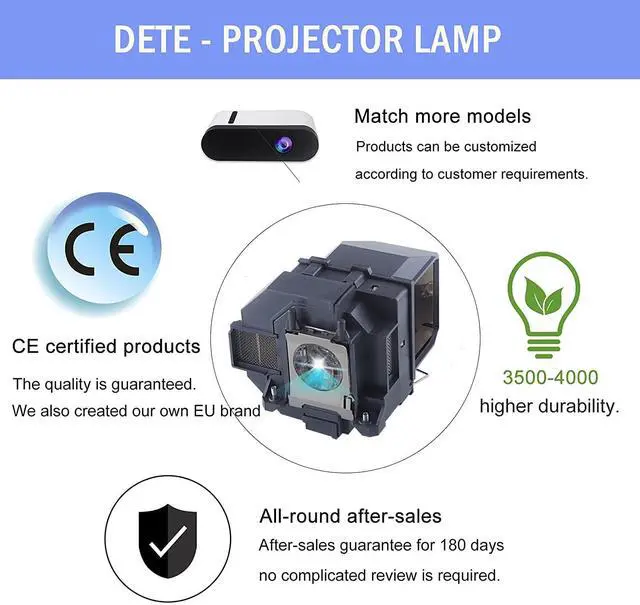 Alt view image 4 of 5 - Suitable for ELPLP95 V13H010L95 Replacement Projector Bulb for Epson PowerLite 2245U 2250U 2255U 2065 2140W 2265U 5000 5510 5520W 5530U 5535U EB-2055 2040 2155W 2165W 2245U 2250U X500KG X550KG Lamp