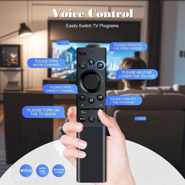 Alt view image 5 of 5 - BN59-01357A Solar Voice Remote Replacement for Samsung TV Remote with Rechargeable Solar Cell Compatible with Samsung Neo QLED S90D Crystal UHD Series 2023