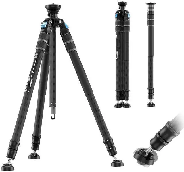Main image of SIRUI SVS60 Carbon Fiber Travel Tripod, 64.6" Compact Camera Tripod, Rapid One-Step Height Adjustment, Modular Design Convertible to Monopod, Max Load 8kg/17.6lbs