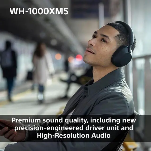 Alt view image 2 of 5 - Sony Noise Canceling Wireless Headphones - 30hr Battery Life - Over-Ear Style - Optimized for Alexa and Google Assistant - Built-in mic for Calls - WH-1000XM5B.CE7 - Limited Edition - Charcoal