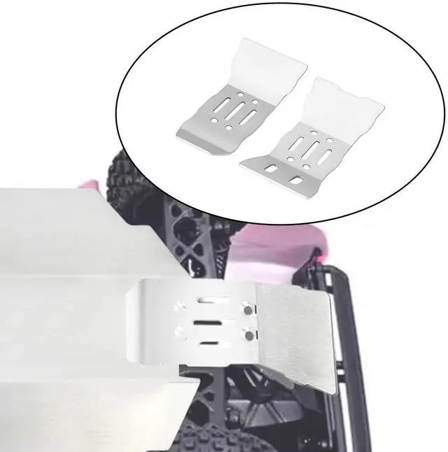 Alt view image 3 of 5 - eMagTech 1Set Stainless Steel Front Rear Chassis Armor Protection Plate Compatible with Arrma 1/14 Mojave GROM