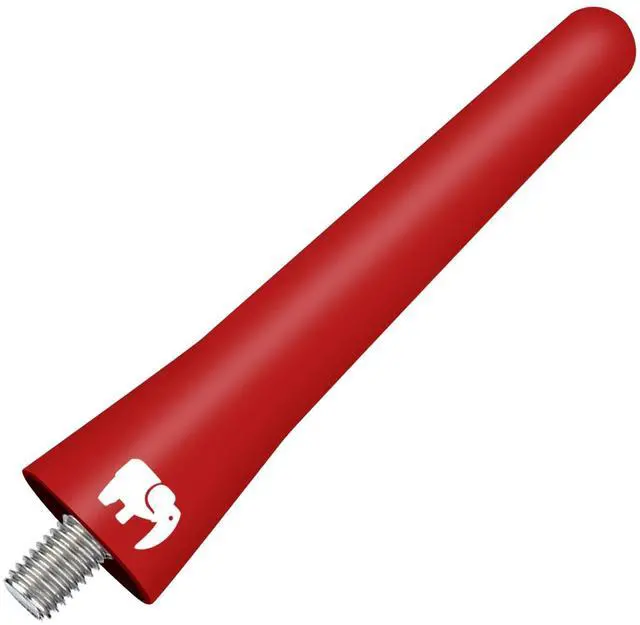 Main image of ONE250 2.5" inch Short Copper Core Antenna, Compatible with Jeep Wrangler JK JKU JL JLU Rubicon Sahara Gladiator Renegade Cherokee (2007-2024) - Designed for Optimized FM/AM Reception (Red)