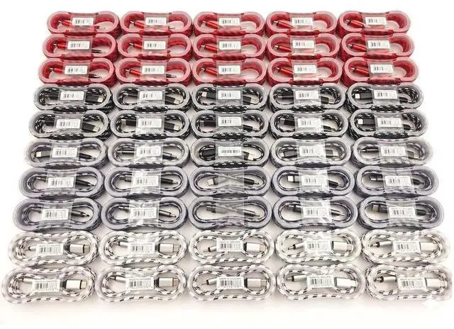 Alt view image 3 of 5 - Unicorn Trade (50 Packs) USB-C to USB-C Cables Nylon Braided Premium Charging Cable 60W 3A 5ft / 1.5m Compatible with iPhone 15+ and Android Type C to Type C Wholesale Bulk Lot