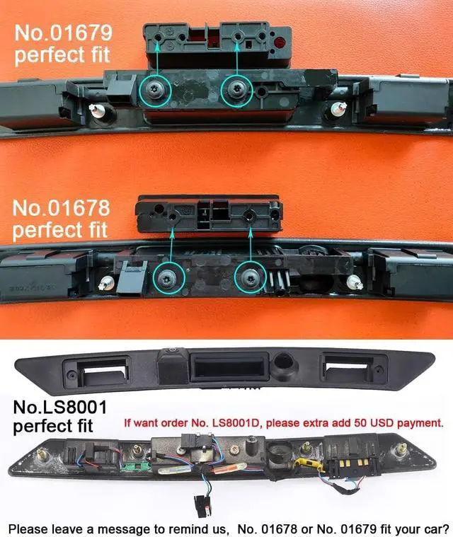 Alt view image 3 of 5 - HD CCD 1280 * 720 Pixels Rear View Vehicle Camera Trunk Handle Reverse Backup Camera Replacement for Audi A3 Cabriolet Sportback 8P1 8P7 8PA Audi A6 Allroad Avant 4F2 4F5 4FH C62.7 TDI Quattro
