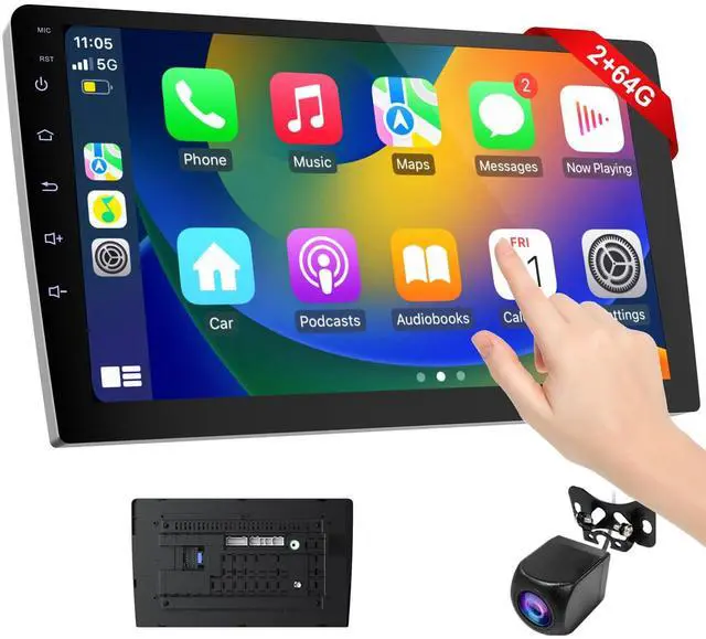 Main image of Haudio Carplay Screen for Car, 9 inch Wireless CarPlay & Android Auto,Backup Camera,Double Din Car Stereo,GPS Navigation, ZLink,Audio Receivers, Music Player (9 inch)