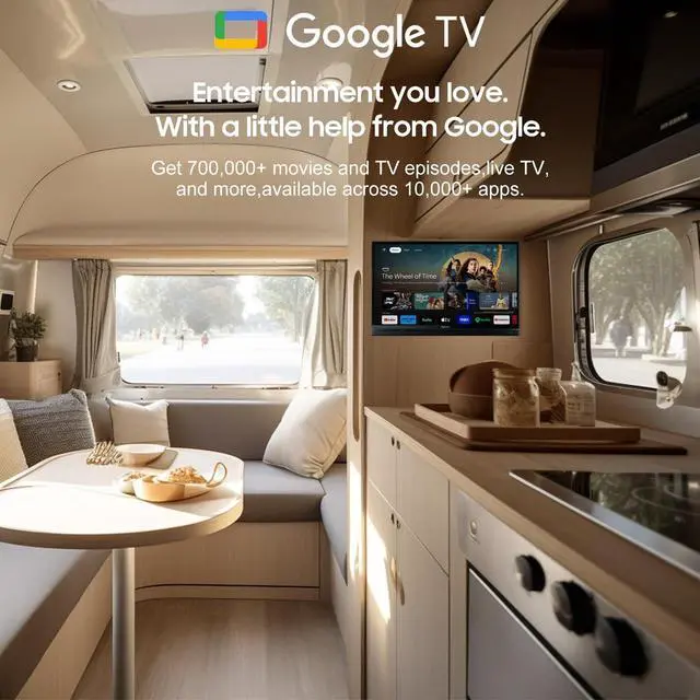 Alt view image 2 of 5 - SYLVOX Smart RV TV, 32" 12V TV for RV Camper 1080P DC/AC Powered Television, Support Google, Download APPs, Bluetooth WiFi, Smart TVs for Home Car Campervan Truck