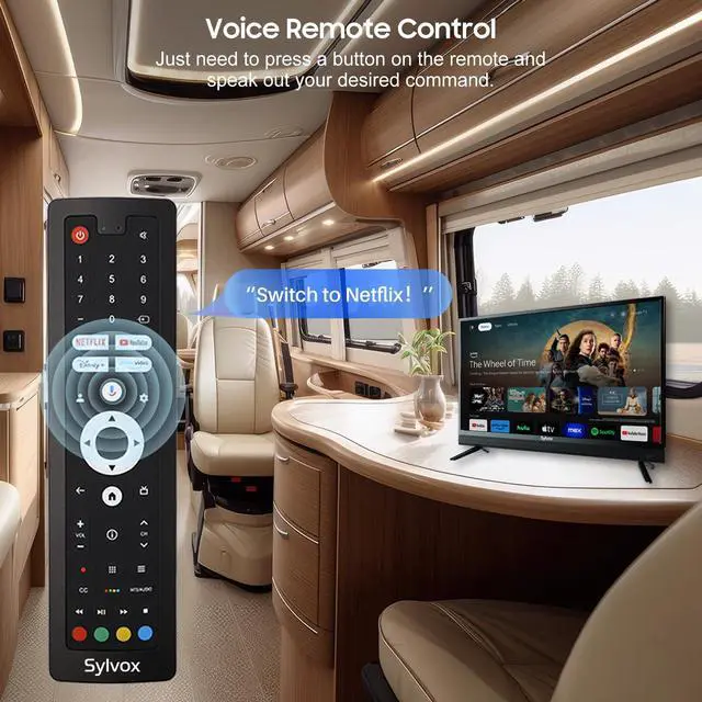 Alt view image 4 of 5 - SYLVOX Smart RV TV, 32" 12V TV for RV Camper 1080P DC/AC Powered Television, Support Google, Download APPs, Bluetooth WiFi, Smart TVs for Home Car Campervan Truck