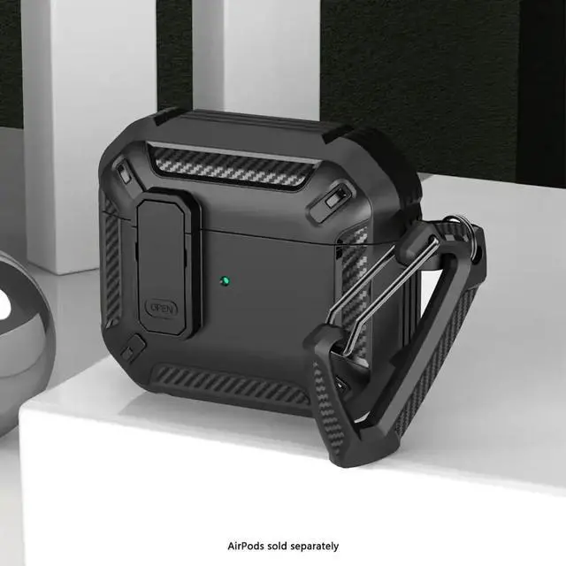 Alt view image 4 of 5 - Sahara - Raider Series Heavy-Duty Case for AirPods 4, Scorpion Black, (HP00177)