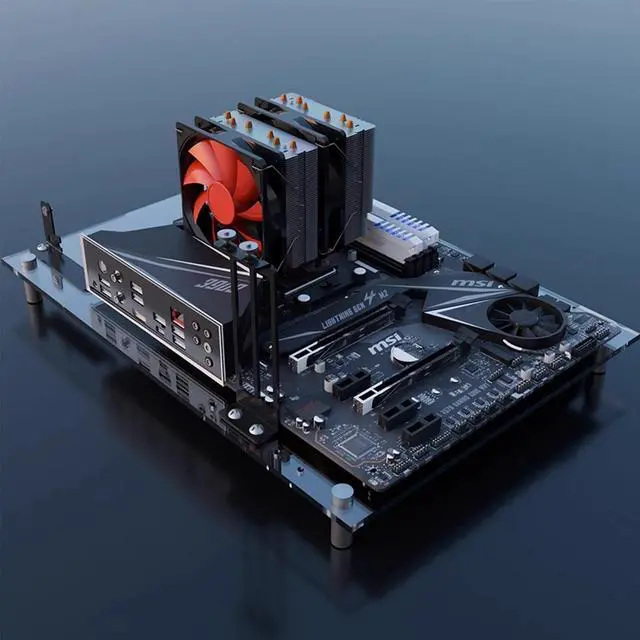 Alt view image 3 of 5 - Test Bench Open Frame Computer Case DIY Case Support ATX/MATX/ITX Motherboards Transparent Organic Glass Frame Heat Dissipation Design Bracke Rectangular PC