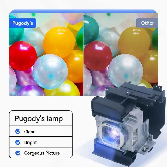 Alt view image 3 of 5 - Pugody ET-LAA310 Premium Quality Replacement Projector Lamp Bulb with Housing for Panasonic PT-AE7000U PT-AT5000 PT-AE7000E PT-AE7000EA Projector