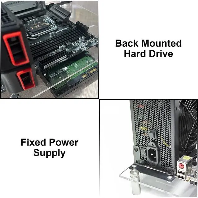 Alt view image 5 of 5 - Test Bench Open Frame Computer Case DIY Case Support ATX/MATX/ITX Motherboards Transparent Organic Glass Frame Heat Dissipation Design Bracke Rectangular PC