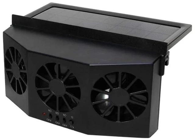 Main image of YOMTOVM Solar Exhaust Car Fan, Universal Solar Powered Car Ventilator Air Purifier Radiator Cooling Fan Black(Color-Black or White)