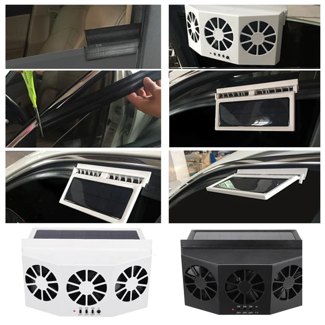 Alt view image 2 of 5 - YOMTOVM Solar Exhaust Car Fan, Universal Solar Powered Car Ventilator Air Purifier Radiator Cooling Fan Black(Color-Black or White)