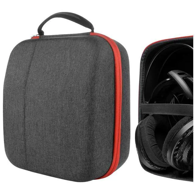 Main image of Geekria Shield Headphones Case Compatible with Audio-Technica ATH-R30x, ATH-R50x, ATH-AD700X, ATH-AD900X and More, Replacement Hard Shell Travel Carrying Bag with Cable Storage (Dark Grey)