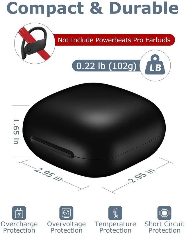 Alt view image 2 of 5 - XCZNAGS Charging Case Replacement for Powerbeats Pro: 700mAh Battery, Bluetooth Pairing, Portable Charger Case (Case Only)