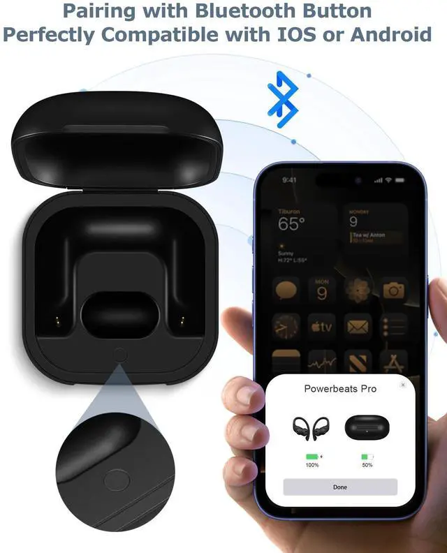 Alt view image 3 of 5 - XCZNAGS Charging Case Replacement for Powerbeats Pro: 700mAh Battery, Bluetooth Pairing, Portable Charger Case (Case Only)