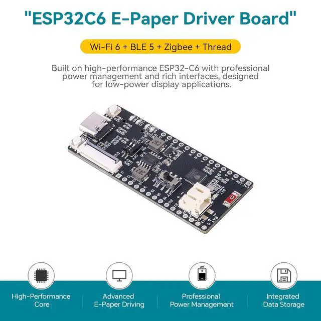 Alt view image 2 of 5 - WatangTech ESP32-C6 E-Paper Driver Board