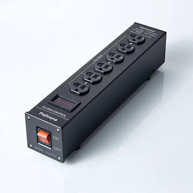 Main image of AC Power Filter Power Conditioner with Display, 4 Ways Power Socket, Black