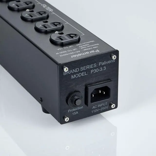 Alt view image 3 of 5 - AC Power Filter Power Conditioner with Display, 4 Ways Power Socket, Black