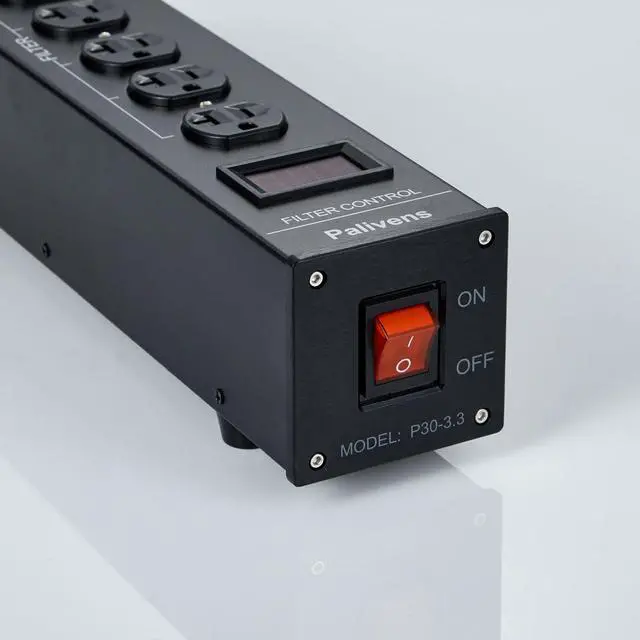 Alt view image 4 of 5 - AC Power Filter Power Conditioner with Display, 4 Ways Power Socket, Black