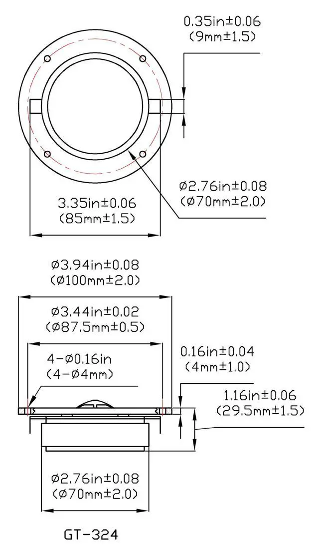 Alt view image 2 of 4 - Goldwood Sound 120 Watts 8ohm Titanium Dome Speaker Tweeter Black (GT-324)