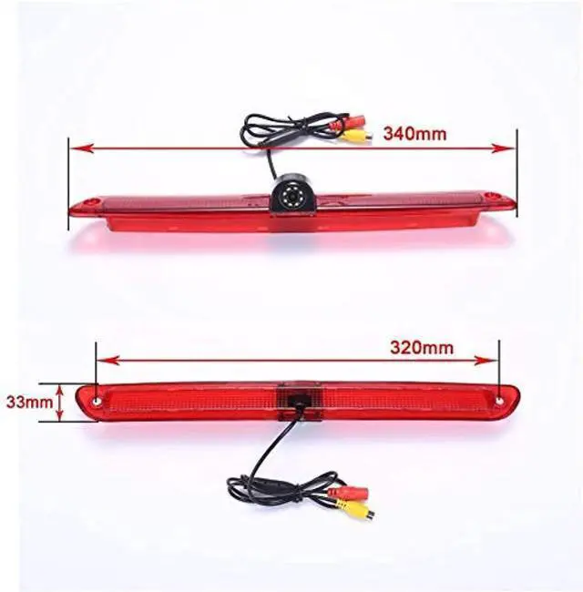 Alt view image 4 of 5 - HD Brake Light Backup Camera with Rear-View Mirror Monitor, Waterproof Night Vision Car Roof Reversing Camera Replacement for VW Crafter Caravelle 2007-2015/Mercedes Sprinter W609 W907 W910 316 CDI