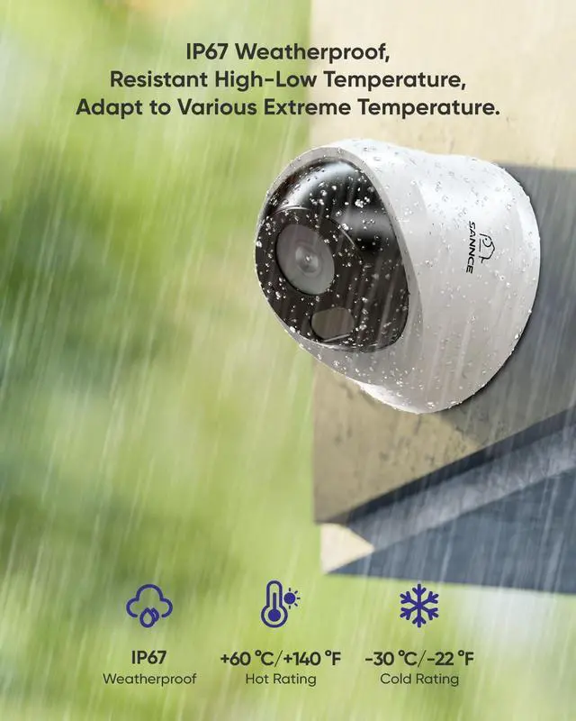 Alt view image 5 of 5 - SANNCE 2K 3MP Super HD PoE IP Security Camera - 100ft Dual IR Night Vision, Human and Vehicle Detection, IP67 Weatherproof, H.265+ Dome Surveillance Camera for Indoor Outdoor (2 Pack)