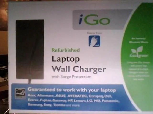 Main image of iGo Green Laptop Travel Charger with Surge Protection + USB Charging Port