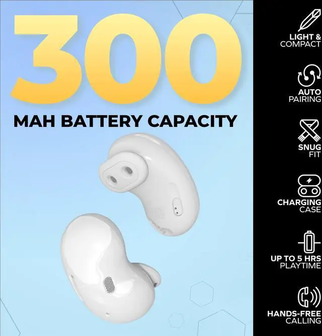 Alt view image 4 of 5 - Coby Wireless Bluetooth Earbuds with Charging Case, in-Ear Headphones with Built-in Microphone, Touch Controls, Stereo Sound, USB-C Charging, Compatible with iPhone & Android