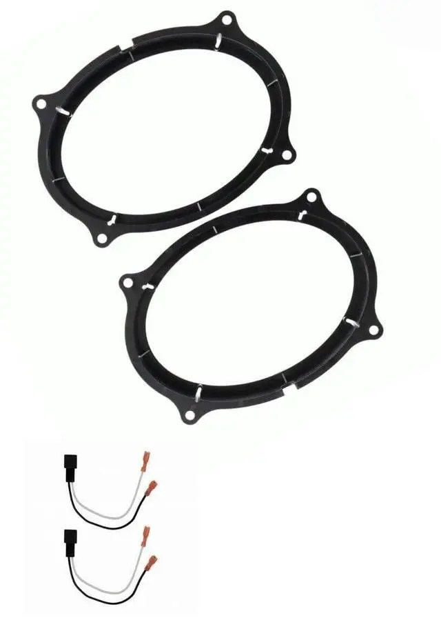 Main image of Front Door Car Stereo Speaker Install Adapter Plates + Wire Harness -Made for Nissan: 2016-2021 Titan and 2022-2024 Frontier