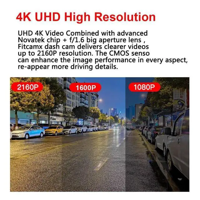 Alt view image 2 of 5 - YuYue Electronic 4K On-Dash Camera Compatible With Toyota Avalon 19-22 Hybrid Limited Touring XLE TRD XSE OEM Size look,UHD 2160P Video, Loop Recording,G Sensor, Built-in WiFi & APP,Included 64GB Card