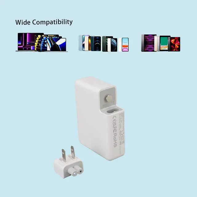 Alt view image 2 of 5 - Tangxi 140W USB C, Type C Super with 5.9FT Charging Cord, Universal USB Wall Block for Interface Laptops, Tablets, Smartphones (White)