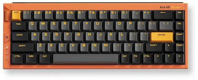 Main image of MCHOSE Ace 68 Turbo Hall Effect Gaming Keyboard, 65% CNC Aluminum, Rapid Trigger, 16K/8K Polling, Adjustable Actuation, RGB USB-C Orange