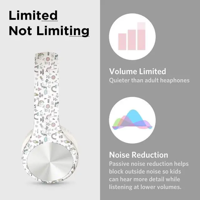 Alt view image 4 of 5 - LilGadgets Connect+ Pro Wired Kids Headphones for School with Microphone, Volume Limiting Over-Ear Headset with Cord, SharePort Technology & SoftTouch Padding, Unicorn