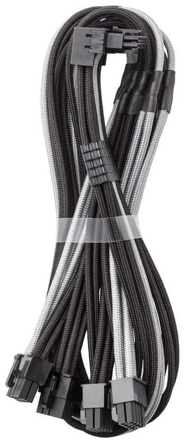 Main image of CableMod RT-Series Pro ModFlex Sleeved 12V-2x6 12VHPWR 90 StealthSense PCIe Cable for ASUS/Seasonic/Phanteks (Variant A, Black + Silver)