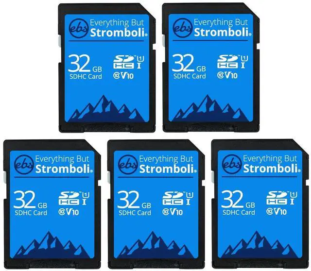 Main image of Everything But Stromboli 32GB SD Card (5 Pack) Speed Class 10 UHS-1 32G SDHC Memory Cards for Compatible Camera, Computer, Trail Cam, Video Camcorder
