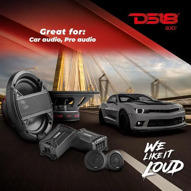 Alt view image 5 of 5 - DS18 S65C Select 6.5" 2-Way Component Speaker Set 200 Watts 4-Ohm, Grill Included, Pair - 6.5" Door Speakers 2-Way with 1.5" Tweeters and 2X Passive Crossovers, Component Speaker System - Set of 2