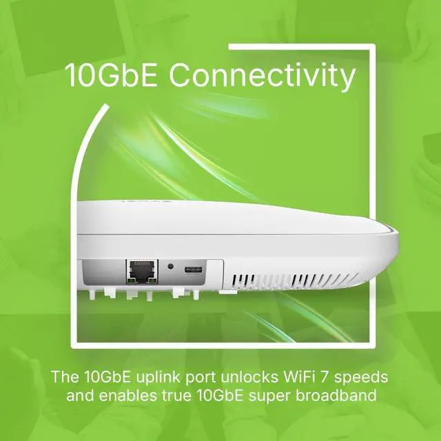 Alt view image 4 of 5 - Zyxel WiFi 7 Wireless Access Point BE15000 ^^ PoE+ or USB C (not Included) ^^ 1x 10GbE Ethernet Port ^^ Triple Radio ^^ Cloud or Standalone ^^ RF Filter, Radius Authentication ^^ TAA Compliant